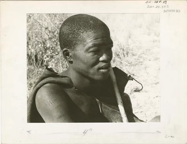 !Gai sitting, 1955. Photo by Laurence Marshall, Peabody Museum